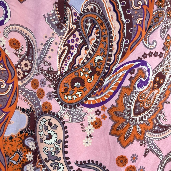Cocoon by Randi Kristoffersen Pink Purple Paisley Pure Silk Caftan Robe - Picture 8 of 14